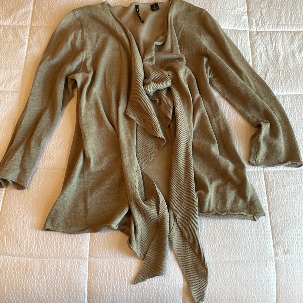 Isda & Co green linen/cotton cardigan XS